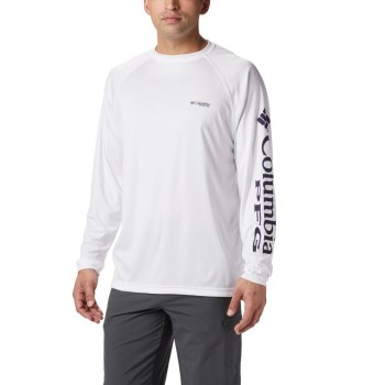 Columbia PFG Terminal Tackle Long Sleeve Big, Sudaderas Blancos Para Hombre | 251674-HZU